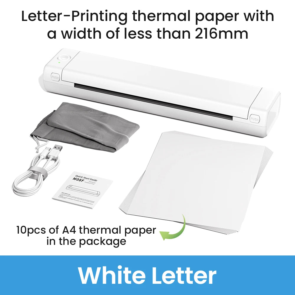 Phomemo M08F A4 Thermal Printer Portable Wireless Bluetooth Printer for Tattoo Stencils Compatible with Phone PC