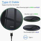 30W Wireless Charger Pad for iPhone 17 16 15 14 13 12 11 Samsung Xiaomi Phone Chargers Induction Fast Charging Dock Station