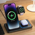 Foldable 3 in 1 Wireless Charging Station for iPhone 17 16 15 14 13 12 Pro Max iWatch 11 Airpods Pro 4/3 Fast Charger Stand Dock