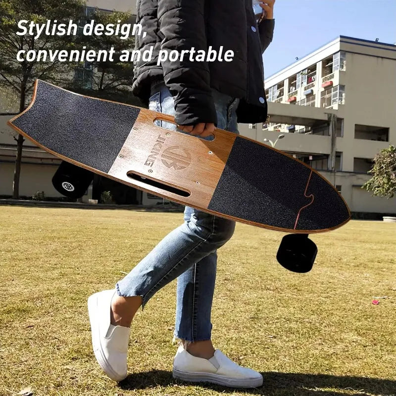 Airo Jking Electric Skateboard Body 700W Hub-Motor 16.7 MPH Top Speed 8.2 Miles Range 3 Speeds Adjustment Slant Board Remote