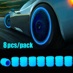 Luminous Valve Caps Fluorescent Night Car Tire Valve Caps Motorcycle Bike Glowing Decor Wheel Nozzles Tyre Cap Car Accessories
