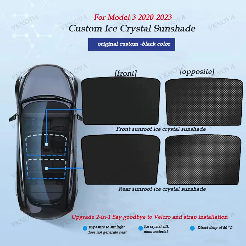 Tesla Roof Sun Shade — Model 3/Y Glass Cover
