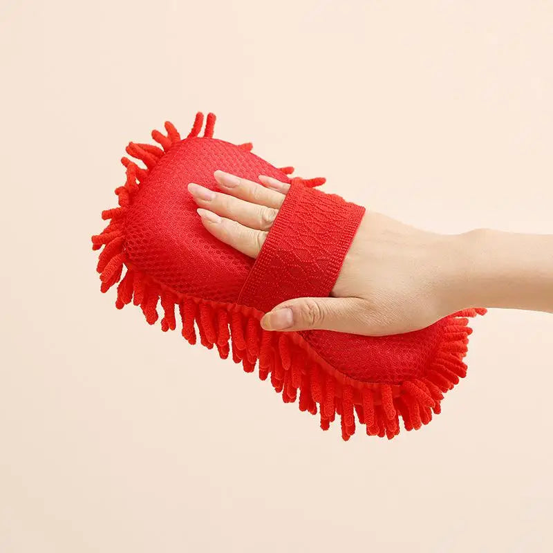 【DM】Microfiber Car Washer Sponge Cleaning Car Care Detailing Brushes Washing Towel Auto Gloves Styling Accessories