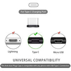 4Pcs USB C Dust Plug With Cleaning Brush Anti Dust USB-C Plug Cover Charging Port Cover Caps For iPhone15 16 Samsung Smart Phone