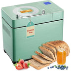 l 2.2LB Large Bread Maker - Dual Heaters, 17 In 1 Gluten Free Bread Maker, Pizza Dough, Jam, Automatic Nut Dispenser L