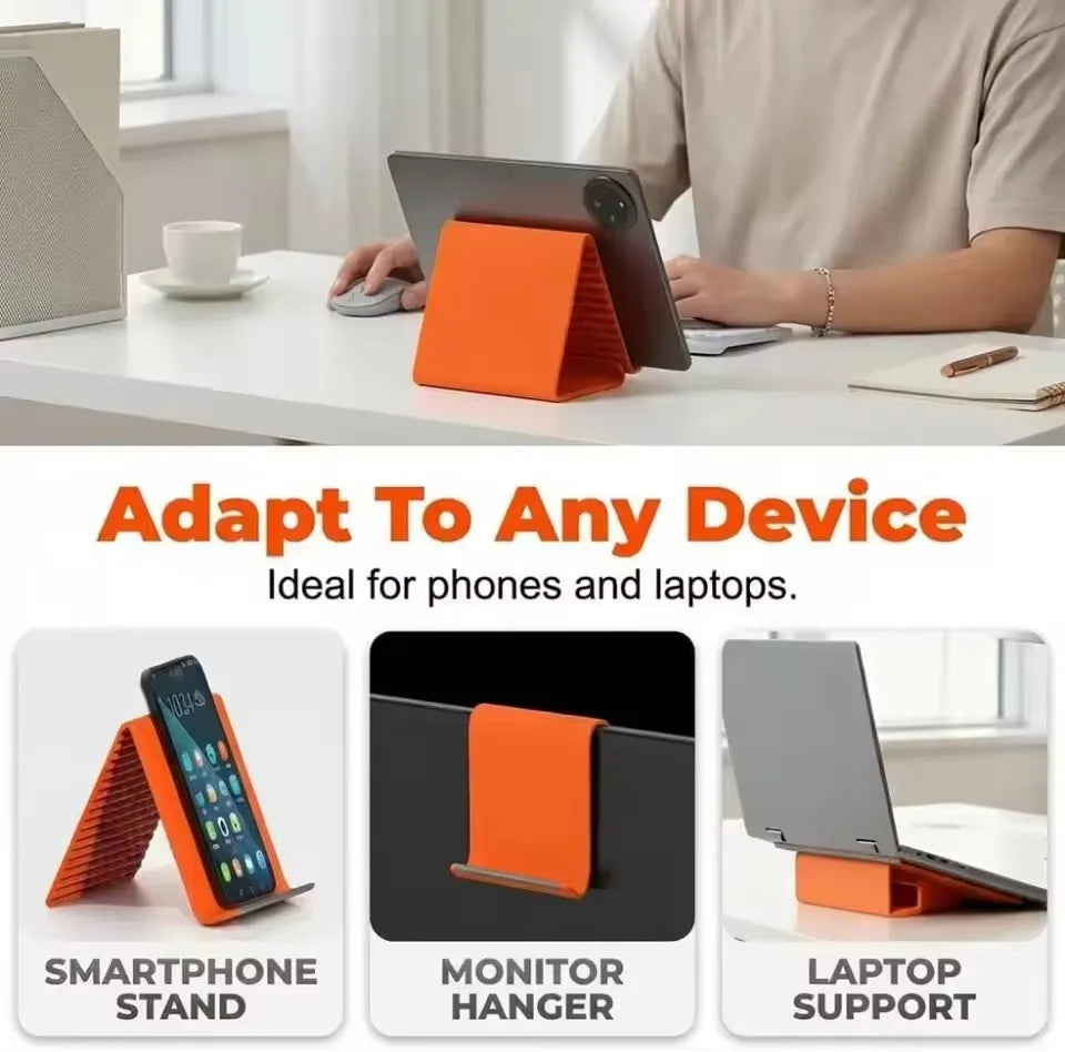 Flexible Phone & Tablet Stand — Foldable Desk Holder