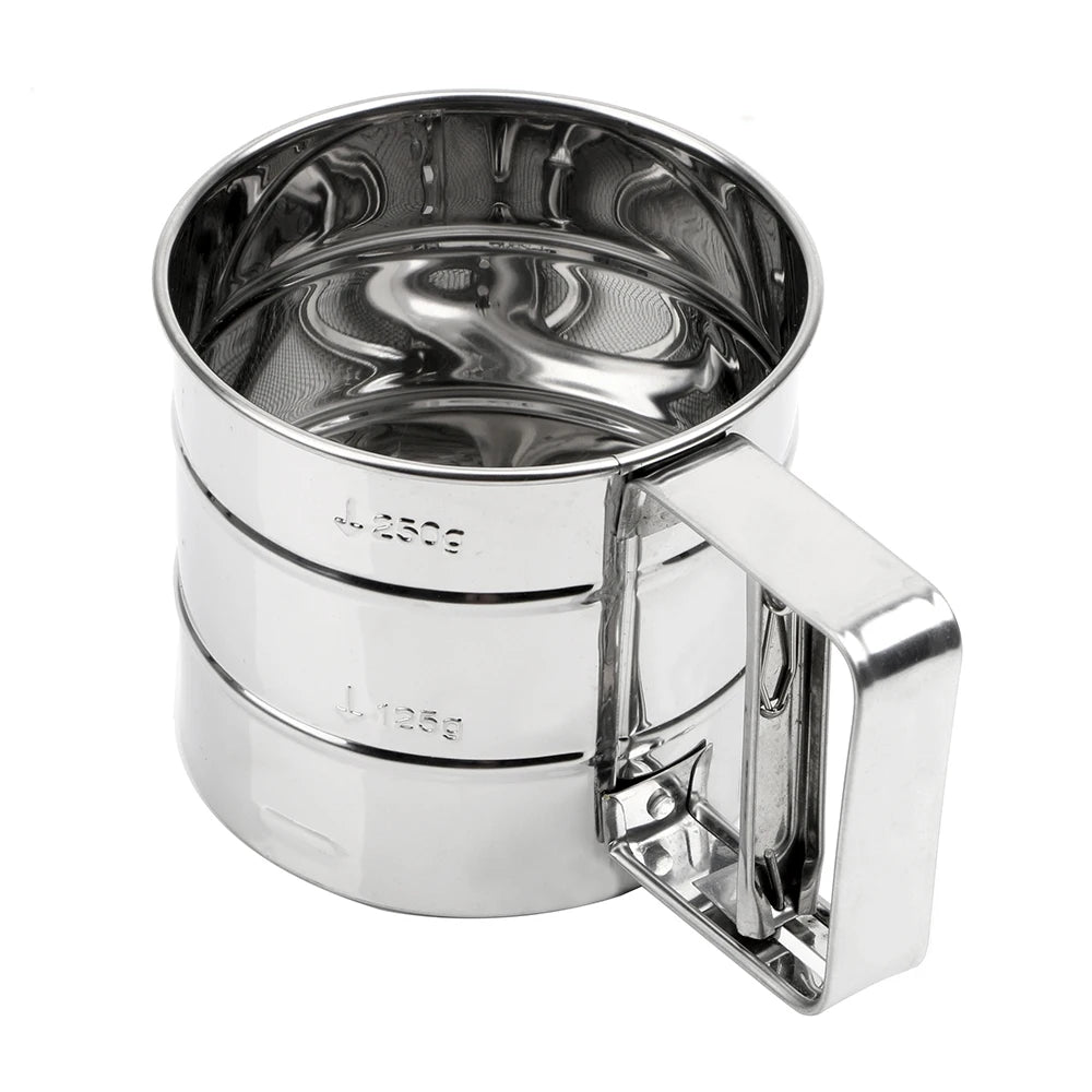 HILIFE Pastry Baking Tools Bakeware Baking Icing Sugar Shaker Powder Flour Mesh Sifter Cup Stainless Steel Sieve Cup