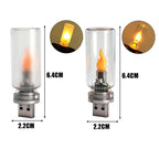 USB LED Flame Type Night Light Frosted Clear Glass Flickering Dynamic Flame Light Flash Mood Lighting for Car Interior Home Lamp