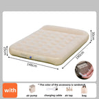Interior Air Mattress Glamping Mats PVC Inflatable Sleeping Mattress Luxury 2 Person Camping Bed Mat Built-in Pump Thicken Mat