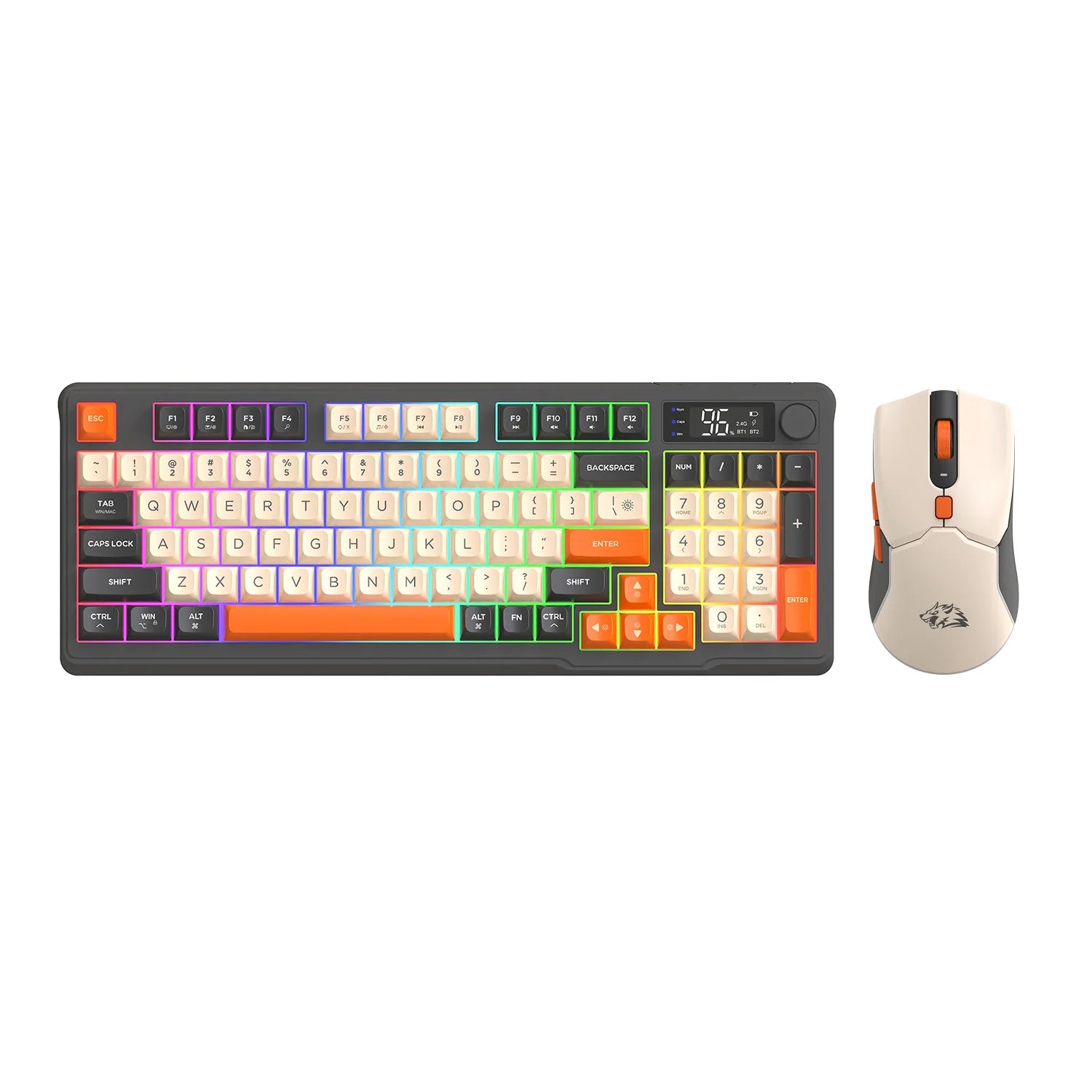 Wireless Gaming Keyboard & Mouse Set — Mechanical Feel, RGB Backlit