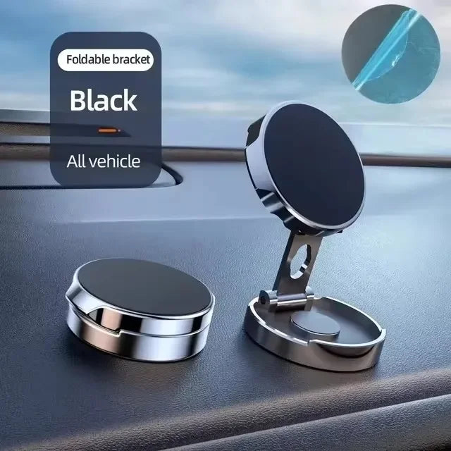 Round Folding Magnetic Car Holder 360 Degree Rotatable Mobile Phone Bracket Mount Strong Magnet Support For iPhone Samsung Stand