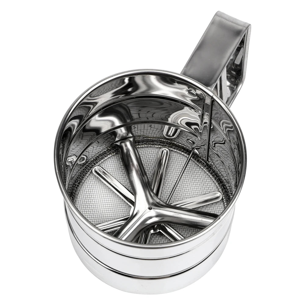 HILIFE Pastry Baking Tools Bakeware Baking Icing Sugar Shaker Powder Flour Mesh Sifter Cup Stainless Steel Sieve Cup