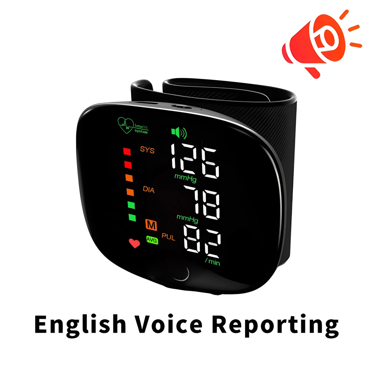 Wrist Type Blood Pressure Monitor LED Display Fast Measurement Digital Tensiometer BP Tonometer Heart Rate USB Rechargeable