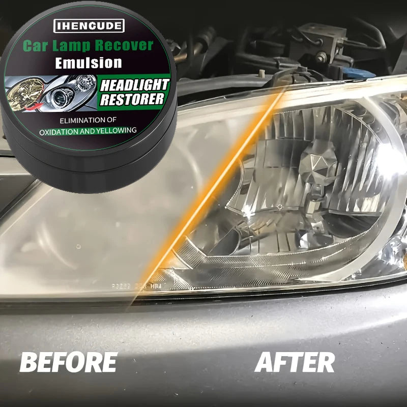 Car Headlight Restoration and Polishing Kit - Scratch Remover and Oxidation Cleaning Repair Paste for Headlight Assembly