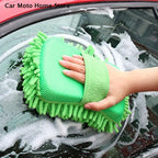 【DM】Microfiber Car Washer Sponge Cleaning Car Care Detailing Brushes Washing Towel Auto Gloves Styling Accessories