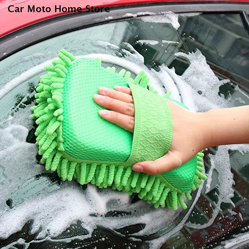 【DM】Microfiber Car Washer Sponge Cleaning Car Care Detailing Brushes Washing Towel Auto Gloves Styling Accessories