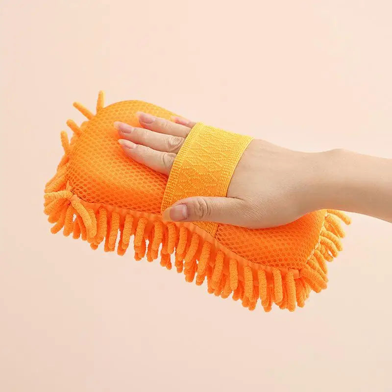 【DM】Microfiber Car Washer Sponge Cleaning Car Care Detailing Brushes Washing Towel Auto Gloves Styling Accessories