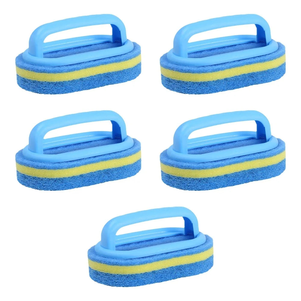 Multi Functional Cleaning Sponge with Handle for Kitchen Bathroom Tile Glass Bathtub Stain Removal Easy Grip Design