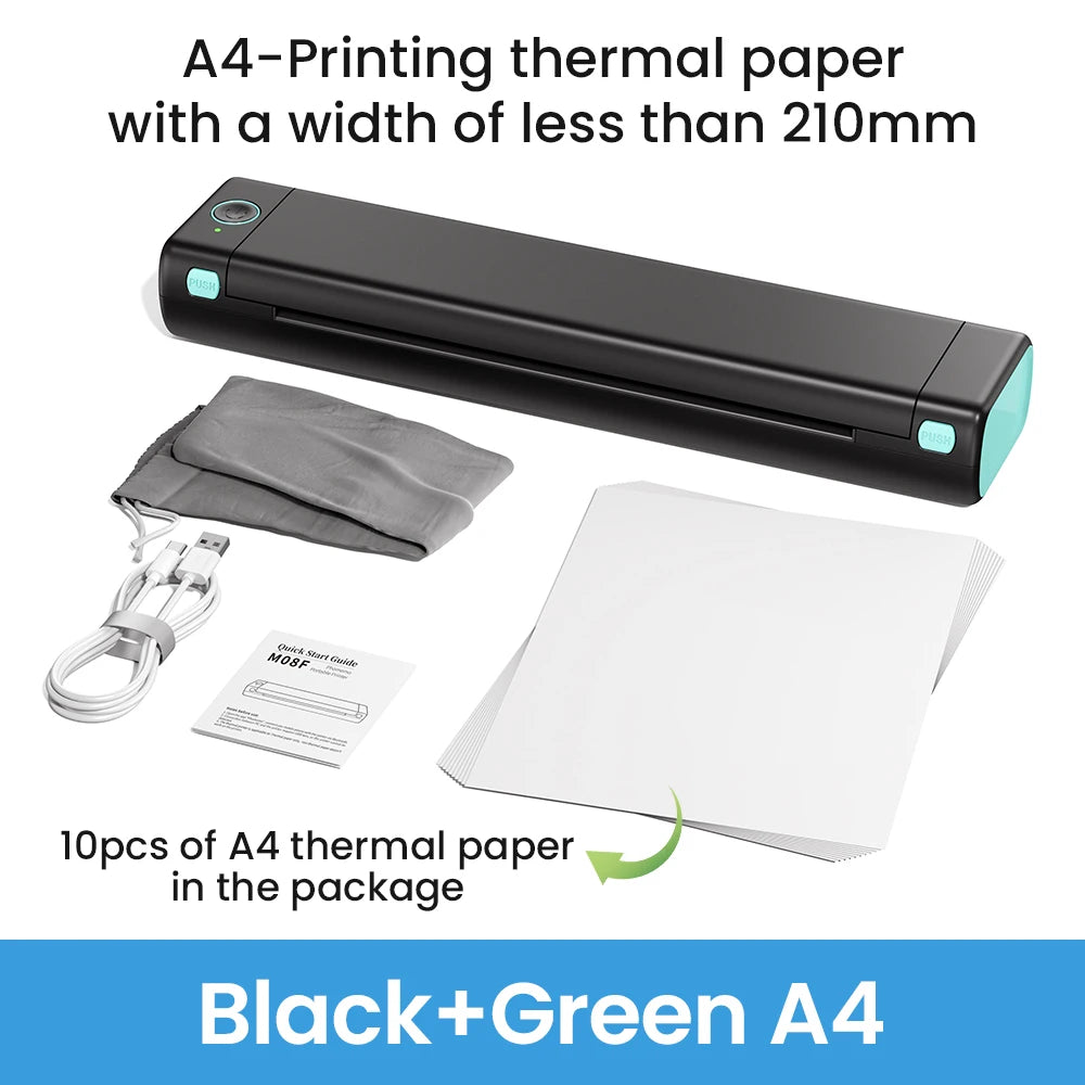 Phomemo M08F A4 Thermal Printer Portable Wireless Bluetooth Printer for Tattoo Stencils Compatible with Phone PC