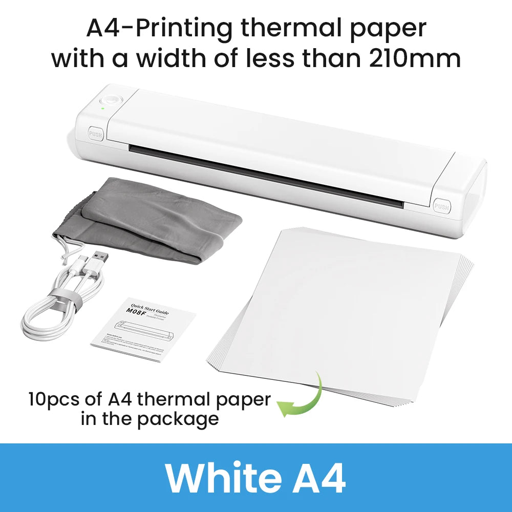 Phomemo M08F A4 Thermal Printer Portable Wireless Bluetooth Printer for Tattoo Stencils Compatible with Phone PC