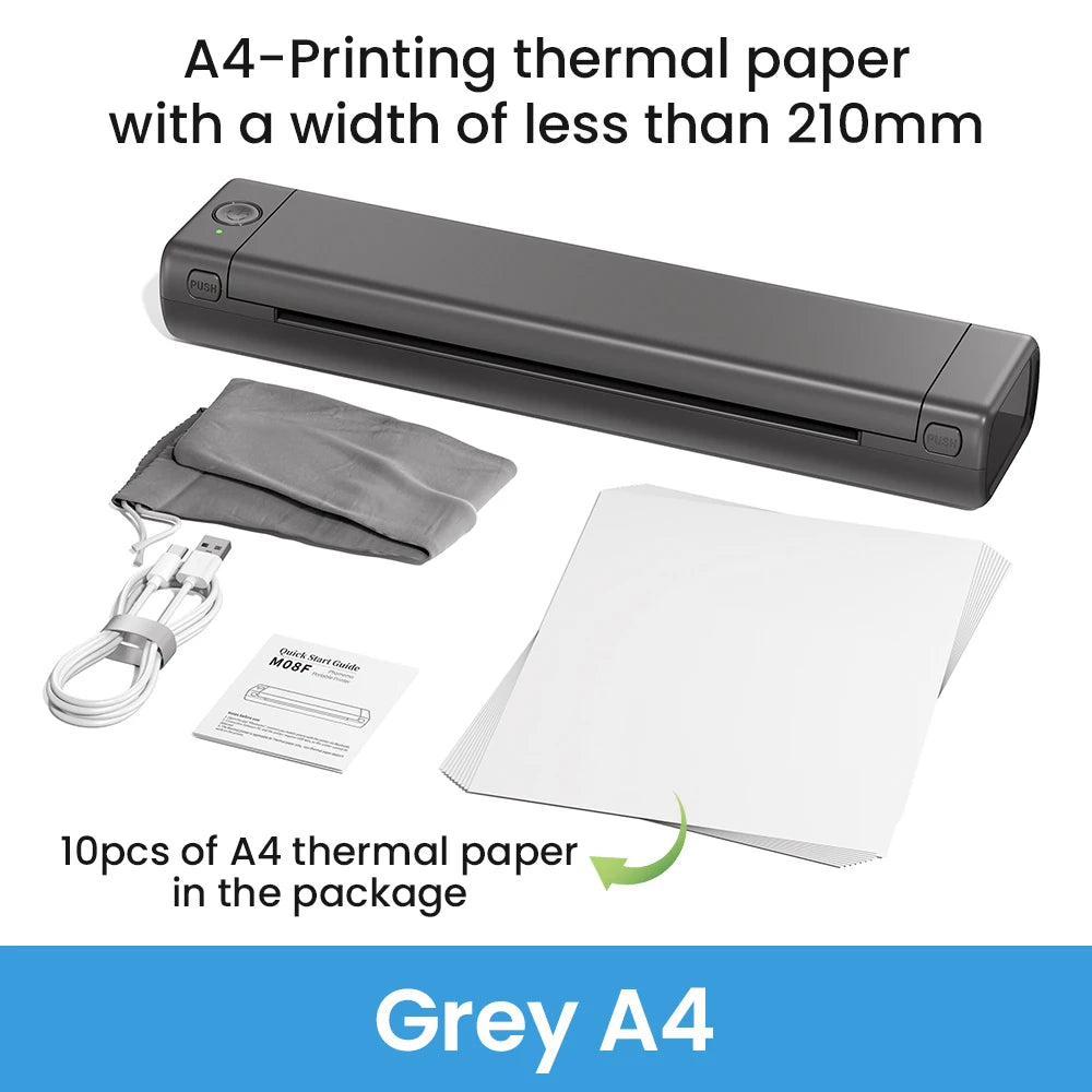 Phomemo M08F A4 Thermal Printer Portable Wireless Bluetooth Printer for Tattoo Stencils Compatible with Phone PC