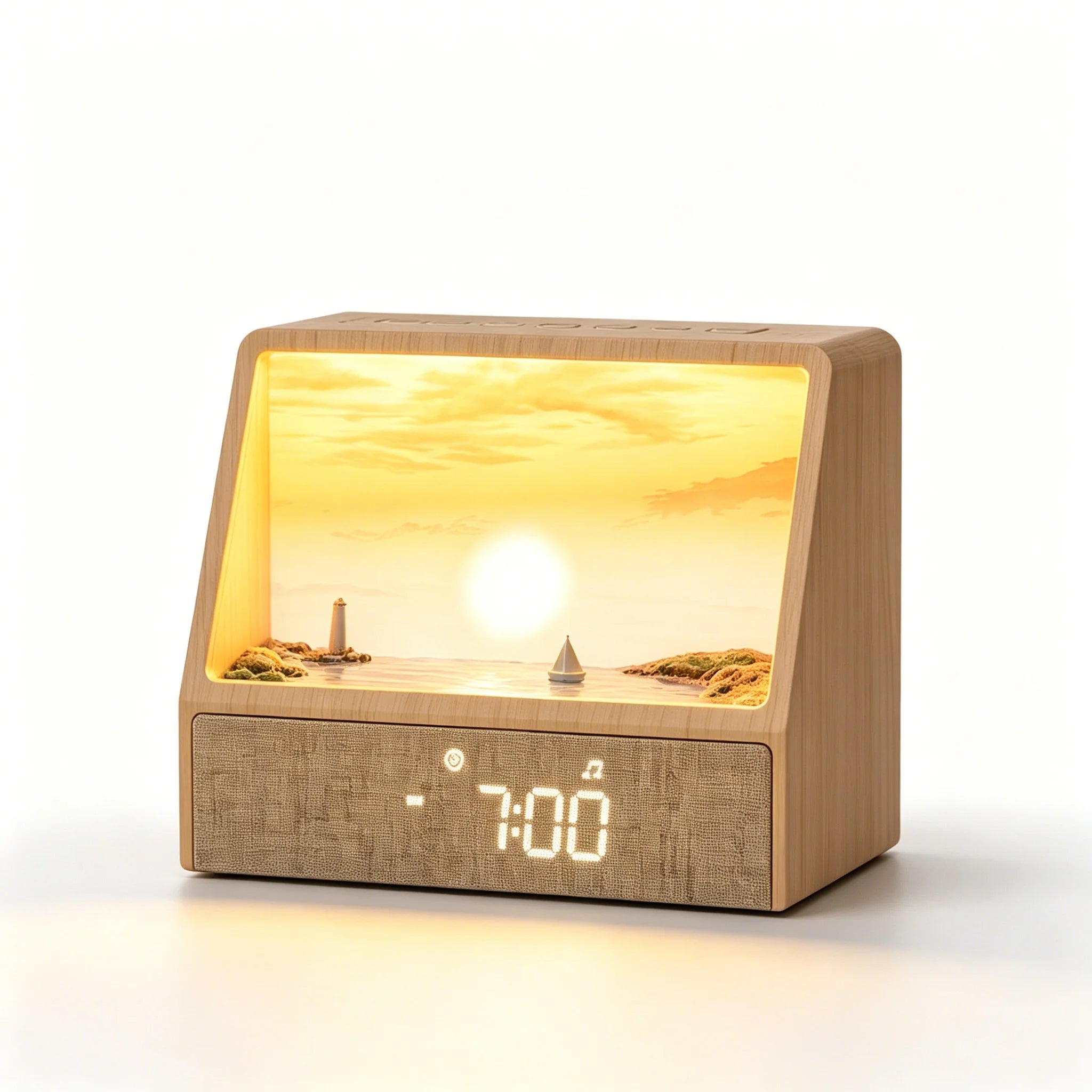 Bluetooth Sunrise Alarm Clock Table Light White Noise Wake Up Light With 12 Sounds Dimmable Sleep Clock For Adults Kids Bedroom