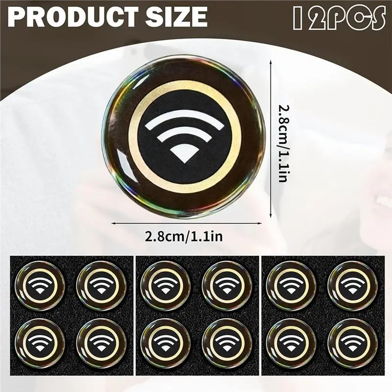FULL-Radiation Blocker Emf Stickers 12 Pcs For Cell Phone, For Cell Phone, Emf Blocker