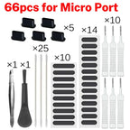 66PCS Mobile Phone Speaker Charging Port Cleaning Set Dust Plug for iPhone 16 15 14 Earphones Clean Kit Brush for Samsung Xiaomi