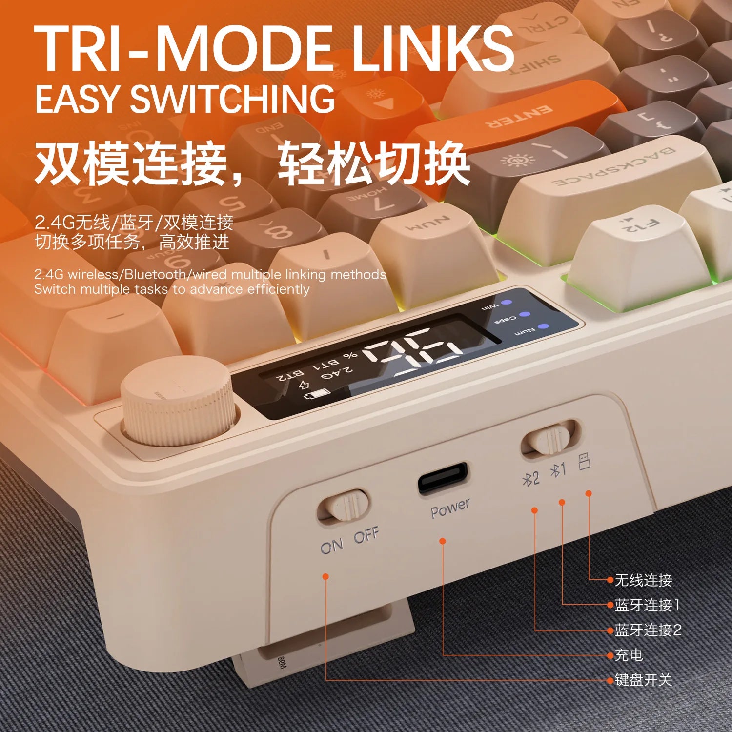 Wireless Gaming Keyboard & Mouse Set — Mechanical Feel, RGB Backlit