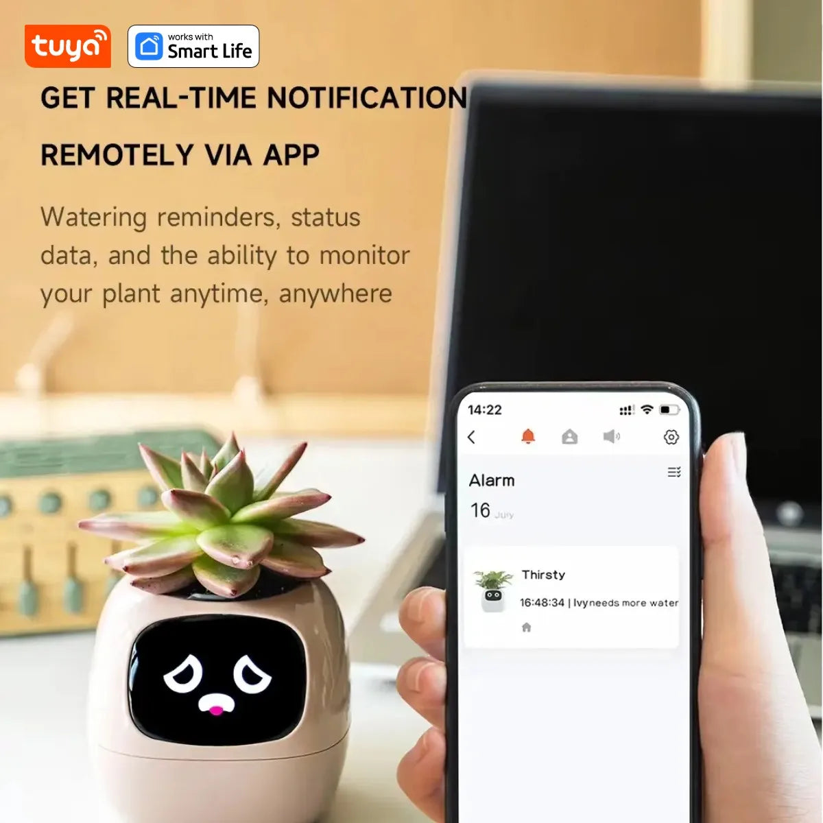 Tuya Gen1 Ivy Smart Planter,Endless Fun Over 49 Rich Expressions,7 smart sensors,AI Chips Make Raising Plants Easy and Fun