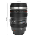 1pc SLR Lens Cup Camera Camera Lens Model Stainless Steel Casual Cup with Lid Coffee Mug White Black Coffee Mugs Creative Gift