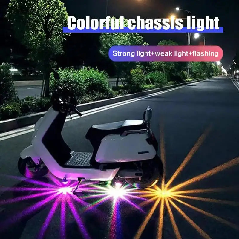 Motorcycle 12V LED Flash Chassis Light Strobe Atmosphere Lamp Underglow Ambient Lighting Moto Decoration Accessories Universal