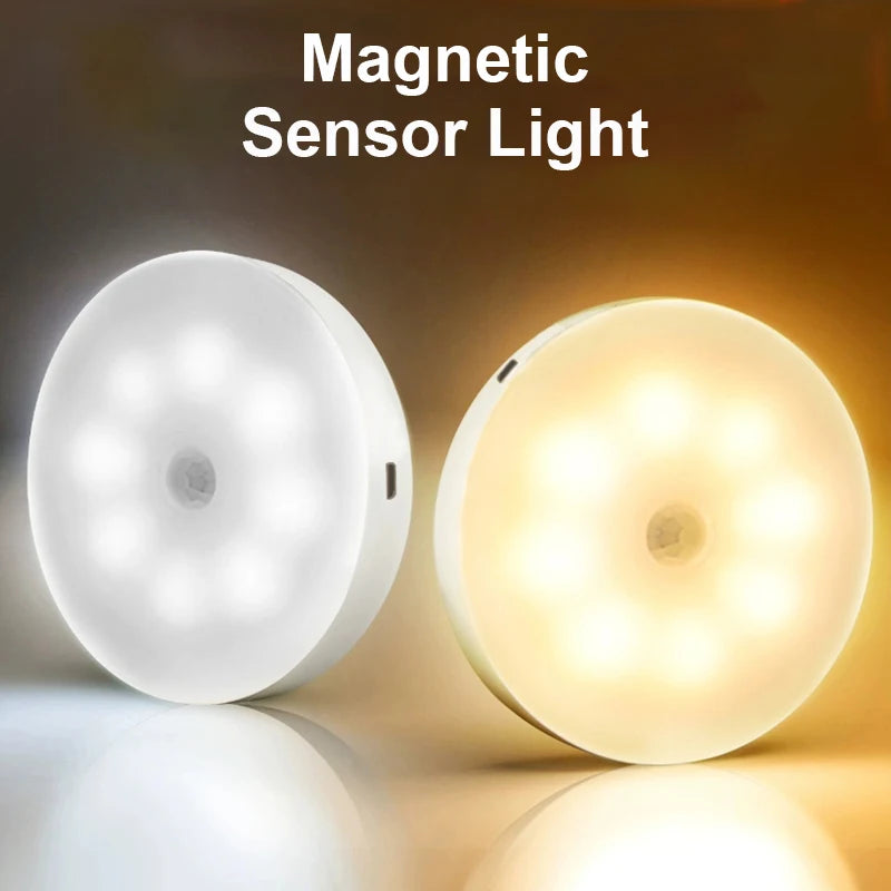 Type-C Rechargeable Motion Sensor LED Night Light for Kitchen Bedroom Stairs Hallway Cabinet Closet Wardrobe - Energy Efficient