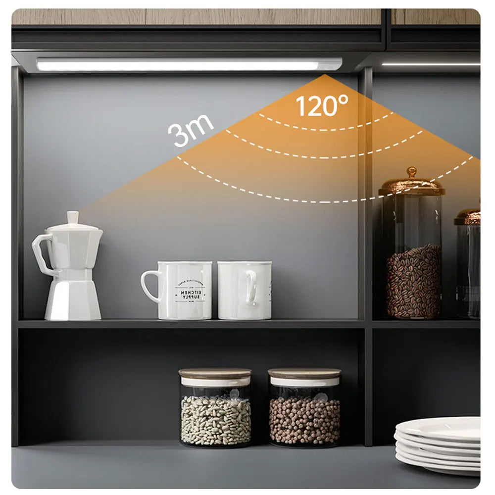 LED Cabinet Light Type C Rechargeable Motion Sensor Night Lights for Kitchen Wardrobe Cabinet Lighting 10cm/20cm/30cm/40cm/50cm