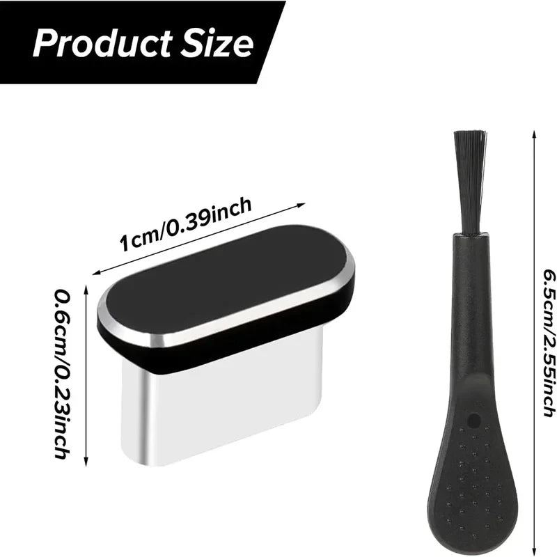 4Pcs USB C Dust Plug With Cleaning Brush Anti Dust USB-C Plug Cover Charging Port Cover Caps For iPhone15 16 Samsung Smart Phone