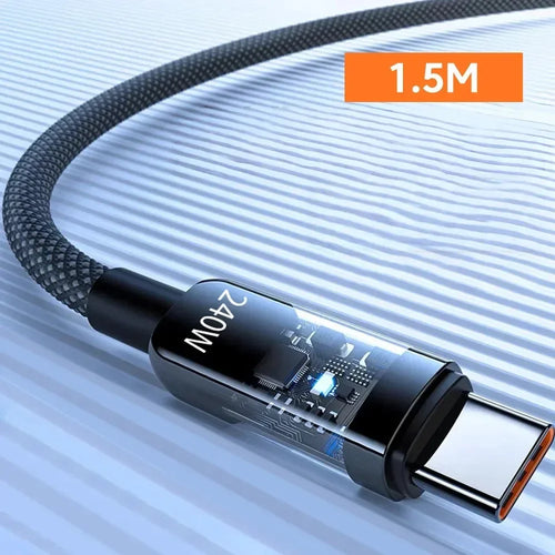 240W USB-C Fast Charging Cable — LED Display