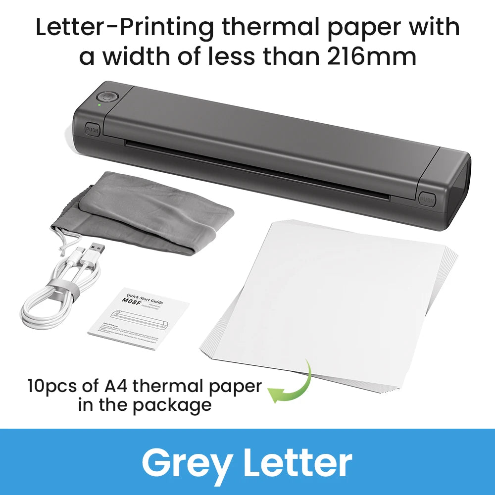 Phomemo M08F A4 Thermal Printer Portable Wireless Bluetooth Printer for Tattoo Stencils Compatible with Phone PC