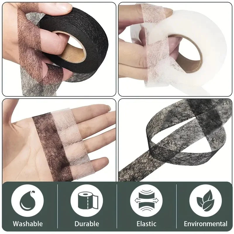 2Roll Black White Double-sided Interlining Adhesive Fabric Clothes Iron On Hem Tape Interlining Web DIY Sewing Patchwork Acces