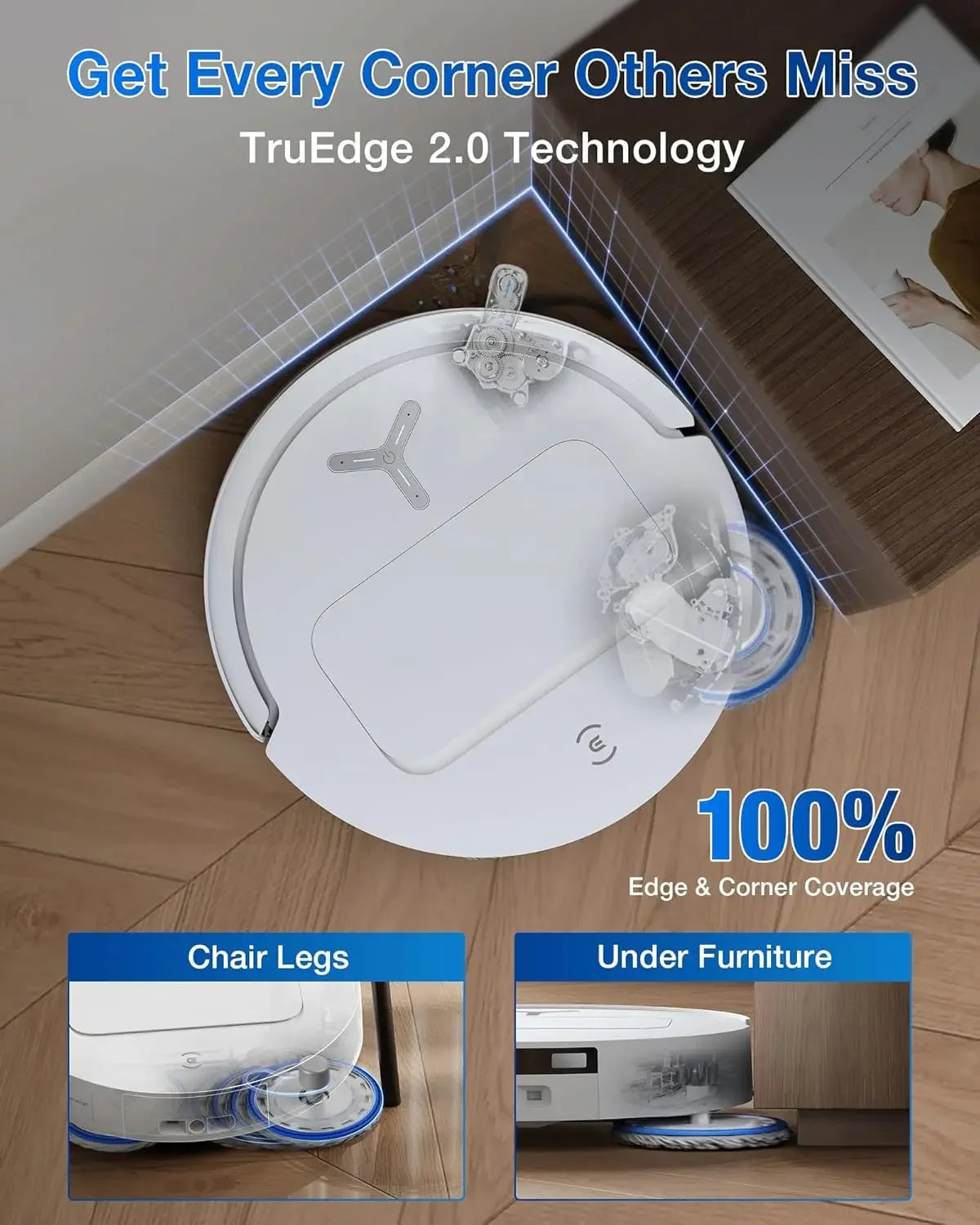 Ecovas X8 Pro Smart Robot Vacuum Cleaner Aspirapolvere Aspirateur Staubsauger LDS Navigation for Household Cleaning EU for