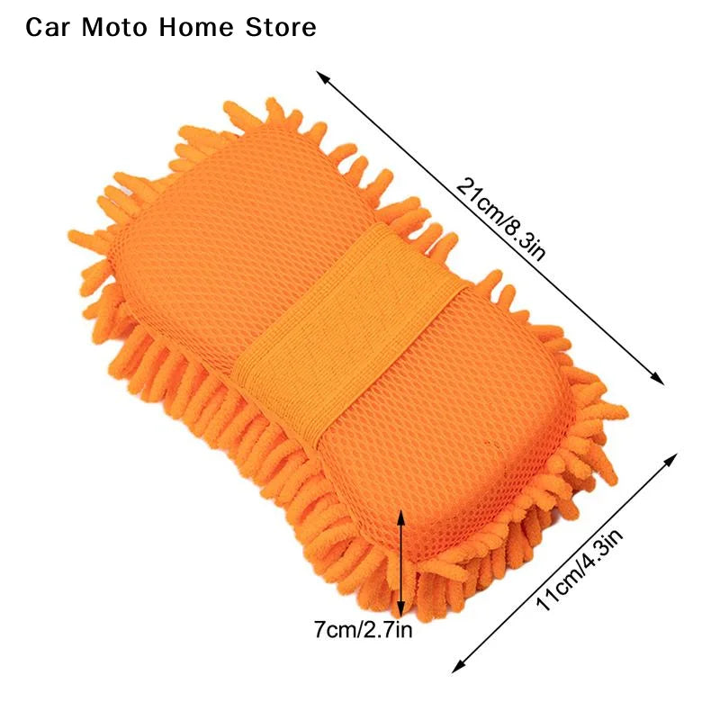【DM】Microfiber Car Washer Sponge Cleaning Car Care Detailing Brushes Washing Towel Auto Gloves Styling Accessories