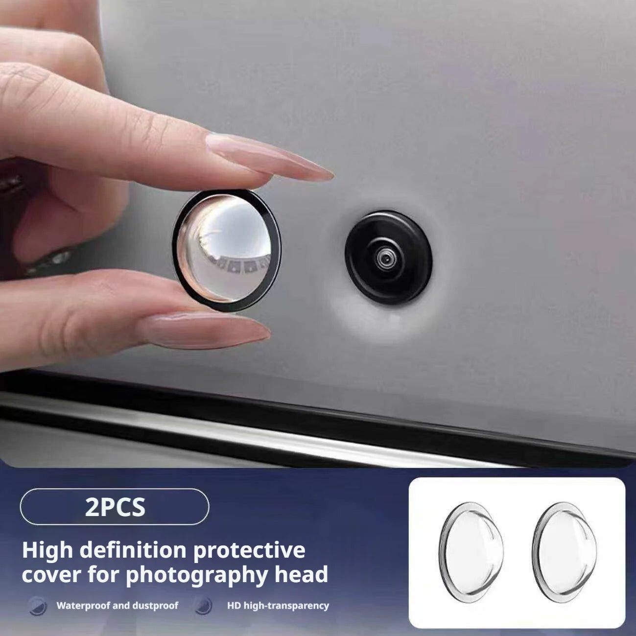 SEAMETAL 2/4PCS Universal Car Camera Lens Protector Anti Scratch Waterproof Car Rear View Backup Camera Cover for Car Accessorie