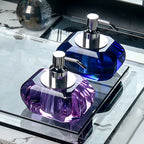 Crystal Glass Press Lotion Bottle Soap Dispenser Hand Sanitizer Dispensing Bottle Luxury Crystal Glass Lotion Bottle Bathroom