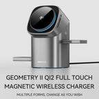 MAXCO Qi2 3-in-1 Wireless charger with Auto-Rotating Phone Dock compatible with MagSafe for iPhone Apple Watch Ultra 2 Airpods