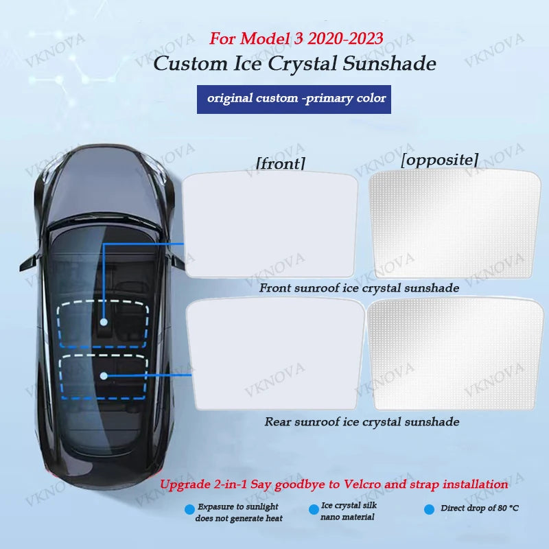 Tesla Roof Sun Shade — Model 3/Y Glass Cover