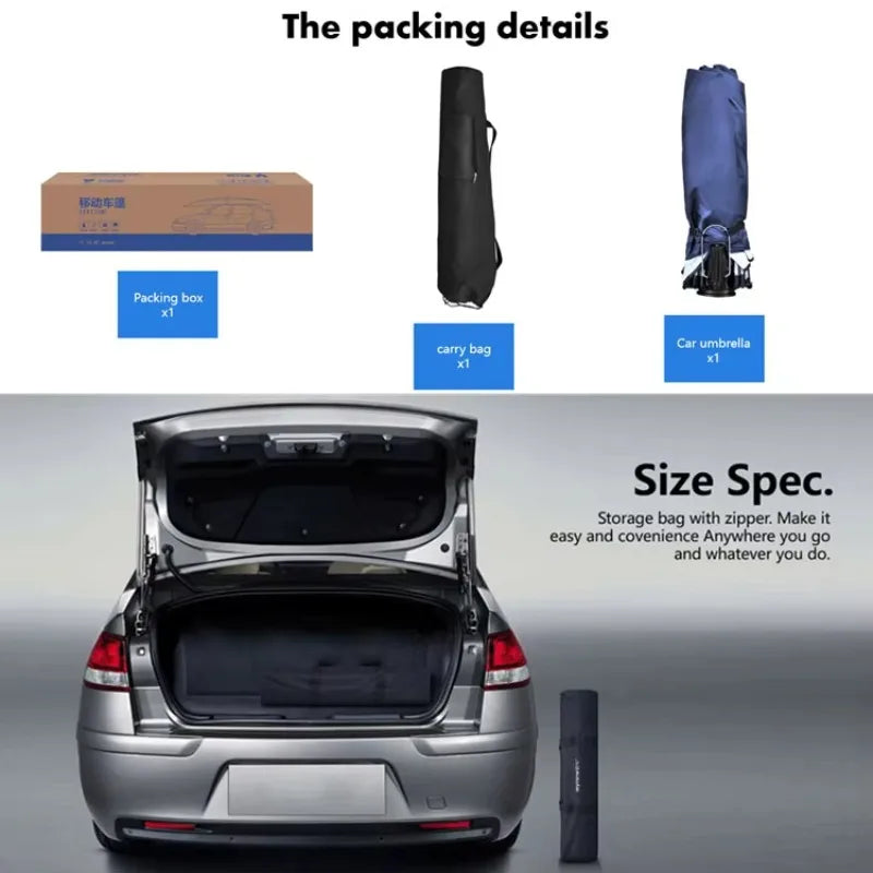 Foldable Car Umbrella — Windshield Sun Shade & Heat Shield