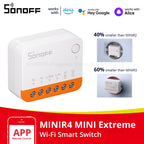 SONOFF MINIR4 WiFi Smart Switch 2 Way Control Mini Extreme Smart Home Relay Support R5 S-MATE Voice for Alexa Alice Google Home