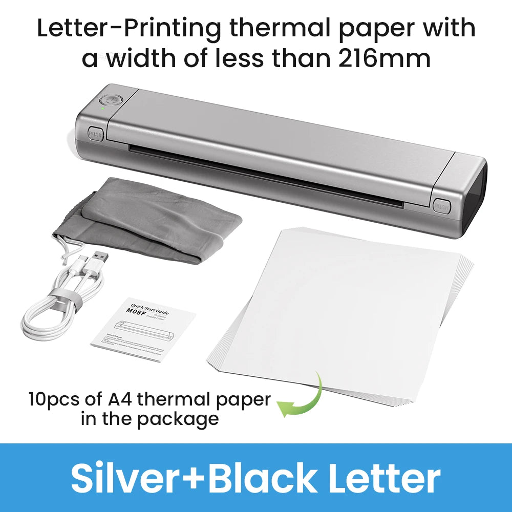 Phomemo M08F A4 Thermal Printer Portable Wireless Bluetooth Printer for Tattoo Stencils Compatible with Phone PC