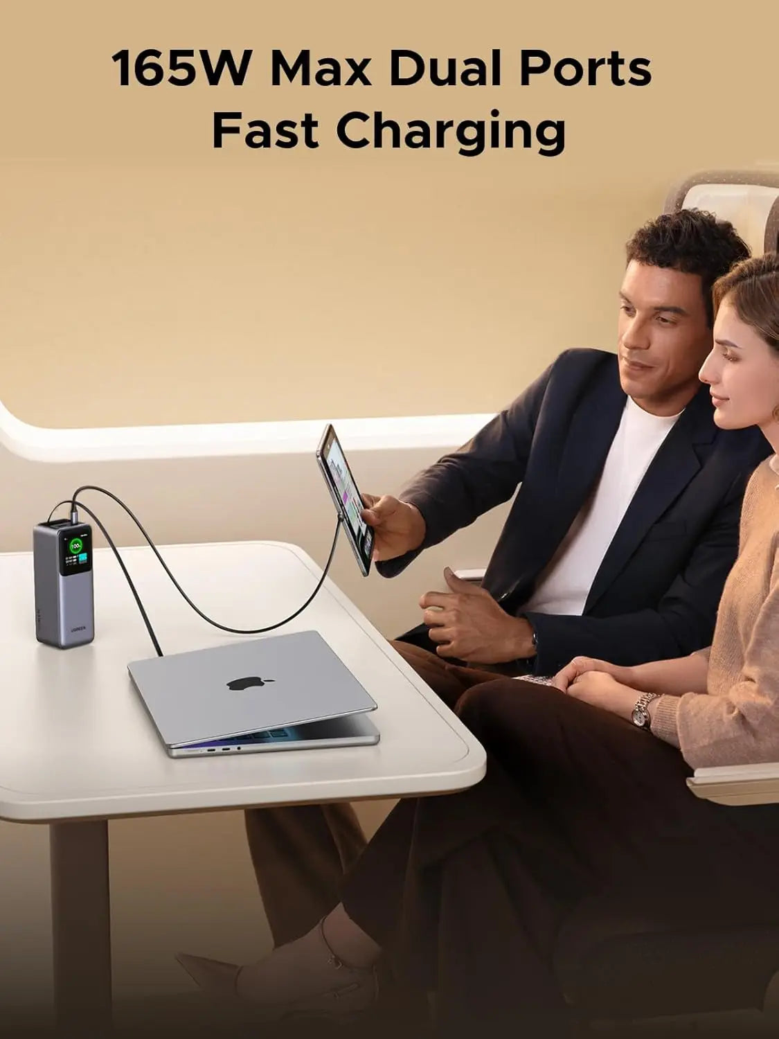 UGREEN Nexode Power Bank 20000mAh 165W with Built-in USB C Cable Laptop Travel Portable Charger,Fast Charging for iPhone 17/16