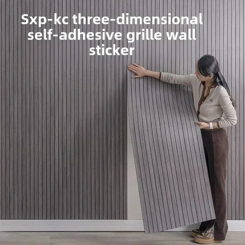 3D Grille Waterproof Self-Adhesive Wall Panels,Stick Wall , Modern Textured PVC Interior Design, Easy Install Home Decoration