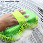 【DM】Microfiber Car Washer Sponge Cleaning Car Care Detailing Brushes Washing Towel Auto Gloves Styling Accessories